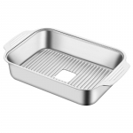 Roostevabast terasest grillpann ristk&uuml;likukujuline grillrestplaat Metallist mereandide kandik k&auml;epidemetega grillplaadid Pere jaoks m&otilde;eldud grillpann