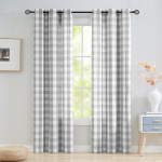 2 tk klassikalist ruudulist silmuskinnitusega poolpimendavat kardinat, sobivad elutubadesse, magamistubadesse, s&ouml;&ouml;gitoa 101x160cm&Grommet Top