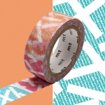 Masking tape motifs b&acirc;tonnets bleu et rose - 1,5 cm x 7 m