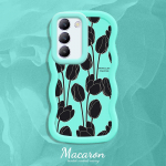 V&auml;rvitud muster Big Wave Edge pehme silikoon materjal Macaron telefoni &uuml;mbris p&otilde;rutuskindel kaitsev kummist korpus OnePlus Vivo Motorola Moto jaoks Vivo Y21S roosa