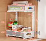 Valamu all olevad organiseerijad ja hoiustamine, reguleeritav 2-korruseline metallist v&auml;ljat&otilde;mmatav kapi organiseerija vannituppa, k&ouml;&ouml;ki, sahvrisse 1 Pack