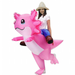 Jalgrattaroosa salamandri t&auml;ispuhutav kost&uuml;&uuml;m, t&auml;iskasvanutele One size (150-190cm) roosa