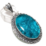Natural Neon Blue Apatite 925 Sterling Silver Jewelry Pendant 2.40 h9y66