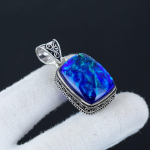&Otilde;rn Austraalia Kolmikopaali Gemstone H&otilde;bedast Ripats 925 Sterling H&otilde;bedas - K&auml;sitsi Valmistatud Disain, Igap&auml;evaseks Kandmiseks Ehted, Unikaalne Ripats Kingitus 2.16" sinine