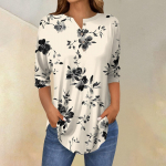 Naiste vabaaja 3/4 varrukatega s&auml;rgid moekad P&uuml;ha Patricku prindiga tuunika topid taskutega L beež