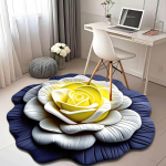 Elutuba kodu 3d kolmem&otilde;&otilde;tmeline p&otilde;randamatt lill p&otilde;randamatt kristall samet vaip &uuml;mmargune kodu pojengi kroonlehed erikujuline matt Diameter 120cm must