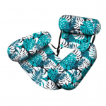 T&auml;ispuhutav basseinimadrats taimemustriga lamamistool t&auml;iskasvanutele, ujuv veev&otilde;rkkiik, t&auml;ispuhutavad basseininuudlid ujumispeoks, suvine vesi, rand, j&auml;rve l&otilde;bu sinine