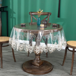 Teelaud PVC &Uuml;mar Laud L&auml;bipaistev Veekindel &Otilde;likindel Pits Klaas Mitte Pesta Kristallplaat PVC S&ouml;&ouml;gilauad Laudlina &Uuml;mmargune diameter 110cm