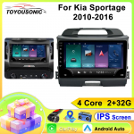 Autoraadio Carplay Kia Sportage 2010-2016 jaoks Navigatsioon GPS Android Auto Multimeediapleier Stereo&uuml;ksus WiFi BT Ei 2din 4G 4 core 2GB+32GB CP