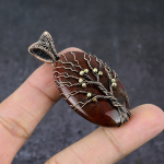 Natural Strawberry Quartz Copper Wire Wrap Tree Of Life Pendant 2.36 a1m08