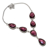 Amethyst Handmade 925 Sterling Silver Jewelry Necklace 18 n4t96