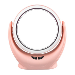 3-&uuml;hes LED-ventilaatoriga meigipeegel valgusega multifunktsionaalne peegliventilaator meigipeegel Higivaba meigipeegel roosa