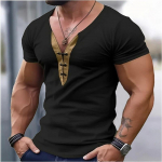 Meeste suvine V-kaelusega Colorblock Slim Fit s&auml;rk S