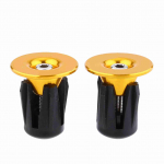 2tk v&auml;rvilised alumiiniumist jalgratta juhtrauad, k&auml;epidemed, otsakorgid (Kuldne)