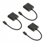 3 tk Mini DP to VGA adapter 1900x1200 60Hz Stabiilne edastus Plug and Play Mini DisplayPort to