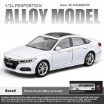 1/24 M&otilde;&otilde;tkava Honda Accord Limusiin Heli ja Valgusega Sulam Metalli Valatud Auto Mudel Laua Kaunistused Kingituspakend S&otilde;braga Poistele valge