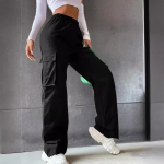 Moodsad Naiste Baggy Joggers P&uuml;ksid Vabaaja Communte Naiselik &Scaron;ikk Sirge Cargo P&uuml;ksid Elastne K&otilde;rge V&ouml;&ouml;koht Elegantne &Uuml;lem&otilde;&otilde;duline P&uuml;ksid L armee roheline v&auml;rv