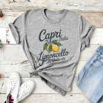Limoncello T-s&auml;rk Capri Itaalia S&auml;rk Naiste L&uuml;hikeste Varrukatega T-s&auml;rgid Itaalia Sidruni Graafilised T-s&auml;rgid Suvine Puuvilja T-s&auml;rk Naiste R&otilde;ivad S