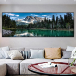 Maastik J&auml;rv Mets Kivist M&auml;gi Maaliline Loodus 5D DIY Teemantmaal Suur T&auml;ielik Puurimine Teemantmosaiik Tikand Kingitus A67 Full Round 50x150CM