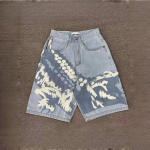 RogueWave Krokodilli Tikandiga teksap&uuml;ksid L&uuml;hikesed laiad p&otilde;lvp&uuml;ksid Streetwear Jeans 36 sinine