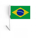 Adh&eacute;sif drapeau - Br&eacute;sil - 14 x 21 cm - Polyester resistant - L&eacute;ger - Recto/verso