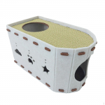 2 in 1 Indoor Cat Cave House Large Scratcher Cozy Hideaway Climbing Kitten Bed