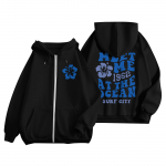 Naiste t&otilde;mblukuga kapuutsid teismeliste t&uuml;drukute lillede tr&uuml;kiga dressipluus Riietus vabaaja n&ouml;&ouml;riga jakk taskutega XL