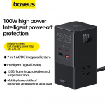 Baseus vertikaalne digitaalne pistikupesa 100W kiirlaadimispunkt/intelligentne laadija/multifunktsionaalne laadija/pikendusjuhe/lauapistik must