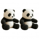 Panda Nukk Emotsionaalse Toe Pl&uuml;&uuml;s Realistlik Kallistusliikumine T&auml;idisega M&auml;nguloom Nukk Stressi Leevendamiseks &Uuml;lipehme Mugavusm&auml;nguasi 2pcs