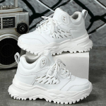 35-45 Kevad Suvi Uued Hingavad Mugavad Valged Naiste Vabaaja Tossud Trendikad Mitmek&uuml;lgsed Paksu Tallaga Spordiplatvormid 35