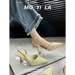 Naised &Otilde;hukesed Sandaalid Keskmise Kontsaga Moodsad Kleidi Kingad Terava Ninaga Naiste Kingad Suvi Uued Slingback Peo Kingad Femme Sussid Disainer 35 gray