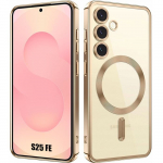 Coque de Protection - BOOLING - Samsung Galaxy S25 FE - Silicone Anti-jaunissement - Anneau Magn&eacute;tique - Dor&eacute;