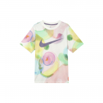 Nike Sportswear Essentials Tie-Dye &Uuml;mmarguse kaelusega Vabaaja Pullover Sirge L&uuml;hikeste varrukatega T-s&auml;rk Naiste Topid Mitmev&auml;rviline HF6178-133 XS