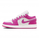 Air Jordan 1 Low GS Fire Pink Laste tossud Valge Iris-Whisper FV8486-600 38.5
