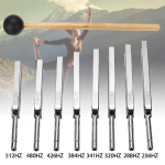 Terasest h&auml;&auml;lestushargi komplekt 256-512Hz Tervisef&uuml;&uuml;sika Vibratsioon Meditsiiniline diagnostika + Haamer Vibratsiooniteraapia Meditsiinit&ouml;&ouml;riistad 8 tk