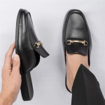 Moodne disainer Uued Meeste Must Pruun Pooltossud S&otilde;idujalatsid Vabaaja PU Nahast Mules Mokassiinid Hingavad Loafers Zapatos Hombre 42 gray