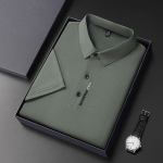 Luksuslik tippkvaliteediga meeste polos&auml;rk Prindi Mood L&uuml;hike varrukas Rev&auml;&auml;r Korea T-s&auml;rk Suvi Uus &Auml;ri Klassikaline Trend Meeste riided Topp 2XL gray