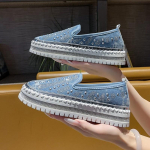 Uued Suurem&otilde;&otilde;dulised Rhinestone Madala Avaga Loaferid, Paksu Tallaga &Uuml;he Jala Moksassiinid 38 helesinine v&auml;rv