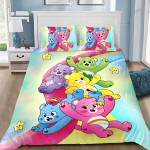 Armas Care Bears tekikott padjap&uuml;&uuml;r voodipesukomplekt t&auml;iskasvanu poiss t&uuml;druk magamistoa kaunistus laste kingitus &uuml;hekohaline kahekohaline suur suurus 100x135cm