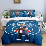 Mood Jalgpall M-Mbappe Digitr&uuml;kk Voodipesukomplekt Tekikott Tekk Voodi Noored Lapsed T&uuml;drukud Poisid S&uuml;nnip&auml;evakingitus US Full(200x230cm)