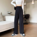 Naiste vabad k&otilde;rge v&ouml;&ouml;kohaga laia s&auml;&auml;rega p&uuml;ksid kevads&uuml;gis vabaaja sirged &uuml;likonnad, naiste p&uuml;ksid, soliidsed pluss 4XL pikad p&uuml;ksid XXXXL must