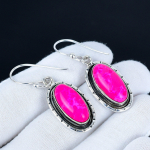 Roosad Monalisa Gemstone K&otilde;rvar&otilde;ngad, 925 Sterling H&otilde;bedast K&otilde;rvar&otilde;ngad, K&auml;sit&ouml;&ouml; H&otilde;bedast K&otilde;rvar&otilde;ngad Kingituseks, Roosa Monalisa Ripatsiga K&otilde;rvar&otilde;ngad S&uuml;nnip&auml;evakingitus 5.5 Cm roosa