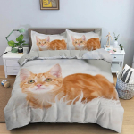 Kassikujuline tekikott Armsad Loomad Voodipesukomplekt Loov Muster Tekikatted Padjap&uuml;&uuml;ridega &Uuml;he-, Kahe-, Kuninglik Suurus Kodutekstiil 70x133cm 2pcs gray