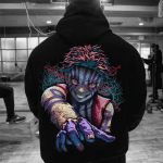 Demon Slayer Akaza S&uuml;gis/Talv Kapuutsiga S&auml;rk Harajuku Y2k Paaride Pikkade Varrukatega Retro Topp Meestele ja Naistele, L&otilde;tv ja Vaba S