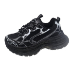 H&otilde;bedased paksu tallaga pops-stiilis naiste s&uuml;gis-k&otilde;rgendusega hingavad ins-stiilis praetud t&auml;nava retro vabaaja tossud 40 must