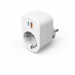 Multiprise compacte - Hama - 3 prises - 1 USB-C PD - 1 USB-A - 30 W - Blanc - Rectangulaire - 5.1x7.5x0.1 cm - L&eacute;g&egrave;re