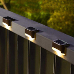 Lot de 3 lampes solaires d'ext&eacute;rieur pour terrasse, lampes solaires LED &eacute;tanches pour escaliers, marches, cl&ocirc;tures, patios et all&eacute;es