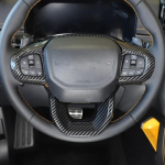 ABS Carbon fiber Interior Steering Wheel Cover Trim For Ford Ranger -24
