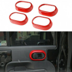 Interior Door Switch Bowl Cover Trim Decor For Jeep wrangler JK 2007-10 4Dr Red