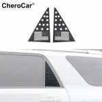 Rear Door Window Glass Triangular Panel Decor Cover Trim For 4Runner 10+ US flag